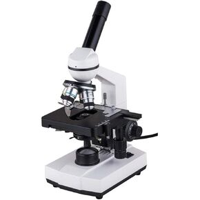 40X–1000X Monocular Biological Microscope with LED Light, Dual Viewing Head for Students