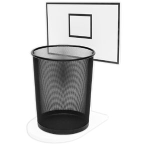 PVC Plastic Basketball Trash Can Holder, Versatile Creative Waste Basket Backboard for Home Kids Room Bedroom Office (Including 1pc Basketball Garbage Bin)