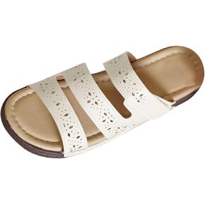 Low Wedges Sandals for Women Strappy Hollow Out Slip On Open Toe Dressy Platform Walking Shoes Indoor Outdoor Beach