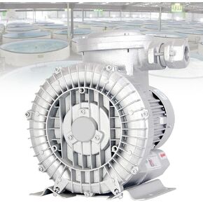 Heavy Duty Vortex Ring Blower, 380V Industrial Regenerative Fan, Aluminum Housing, for High Temp Factories Pond Aeration Combustible Dust,3000W