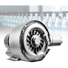 Regenerative Vortex Blower, Electric Aluminum High Pressure Industrial Fan for Fish Tank Oxygenation, Factory Workshop Air Circulation,2200W/220V