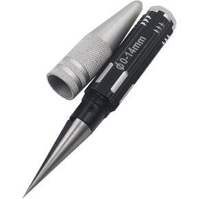 JUSTINLAU Stainless Steel Taper Reamer Hole Expanding Saw Opener Black Screwdriver Bit Diameter 0-14mm Reamer
