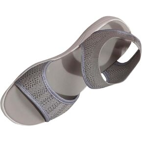 Low Wedges Sandals for Women Comfortable Cushion Hollow Out Knit Ankle Strap Slip On Lightweight Walking Platforms