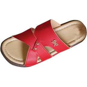 Womens Wide Width Sandals Platforms Criss Cross Strappy Cushion Footbed Comfortable Open Toe Slip On Beach Slippers