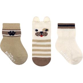 Robeez Baby Boys & Girls, Infant, Toddler Soft Cotton Non-Slip Socks/Kickproof Seamless Design (3 Pack)