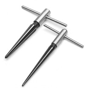 2PCS Handheld Tapered Reamer Set 1/8-1/2 Inch Amp; 5/32-5/8 Inch Bridge Pin Hole Tapered Reamers Machinist Tools Reamer
