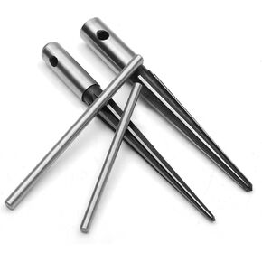 2Pcs T Handle Tapered Reamer, 3-13mm (1/8''-1/2'') & 5-16mm(1/2"-5/8") Hand Held Tapered Reamer, 6 Fluted Chamfer Reaming Tool for Wood Plastic