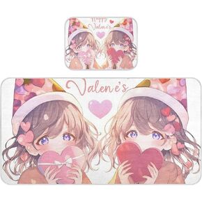 Valentine Cartoon Anime Cute Woman Cooling Baby Waterproof Crib Mattress pad 28" x 52" Breathable Bed Pads Disposable for Kids, Adult
