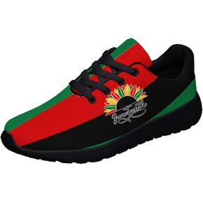Sonzj-II Juneteenth Shoes, Freeish Since 1865 African American Women Running Sneakers Unisex Casual Tennis Shoes