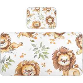White Cartoon Lions Cooling Baby Waterproof Crib Mattress pad 28" x 52" Breathable Mattress pad for Kids, Adult