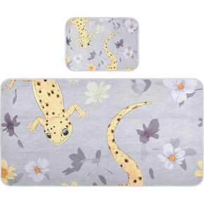Cartoon Leopard Animal Reptile Gray Cooling Baby Toddler Bed Mattress 28" x 52" Ultra Soft Training Pads for Kids, Adult