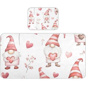 Cute Valentine Cartoon Gnomes Hearts Cooling Baby Crib Mattress Sheets 28" x 52" Breathable Crib Mattress pad for Kids, Adult