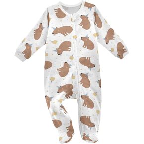 Dussdil Baby One-Piece Footies Newborn Rompers Pajamas Cotton Footed Pjs for Sleep Play Boys Girls