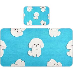 Cartoon Cute White Bichon Frise Dog Cooling Baby Mattress peraining 28" x 52" Absorbent Bed pad for Baby&Toddler
