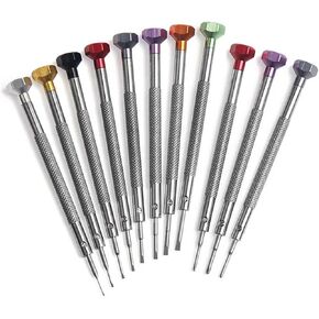0.6-2.0mm Screwdriver Watch Repair Tool Kits Alloy Stainless Steel Flat Phillips Cross Screwdrivers Awl(2.0mm Flat blade)