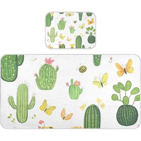 Cartoon Cactus White Cooling Baby Mattress Pads 28" x 52" Ultra Soft Bed pad for Kids, Adult