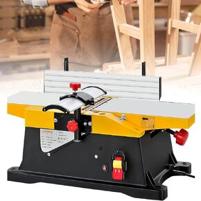6 Inch Multi-Function Woodworking Bench Jointer, Heavy Duty, 1800W Electric Wood Planer, 12000R/min, 3mm Cutting Depth Power