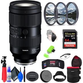 Tamron 35-150mm f/2-2.8 Di III VXD Lens for Sony E (INTL Model) with 64GB Extreme Pro SD Card + 82mm Filter Set + 8-Inch Lens Case + Memory Card Wallet + Strap + Cleaning Kit