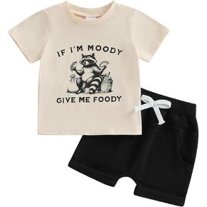 Toddler Baby Boy Raccoon Outfit Short Sleeve Shirt Shorts Infant Newborn Spring Summer Clothes