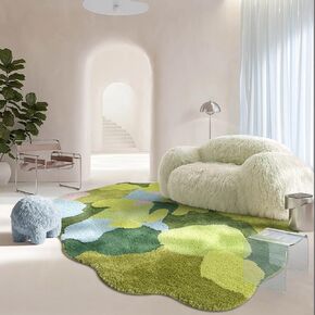 Lmbabter Moss Rug Kids Room Decor - Non Slip Nursery Area Rug Irregular Bush Grass Rug Bedside Rug for Bedroom Living Room Dorm 39 * 63inch