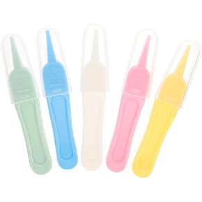Infant Nose Clip 5pcs Tweezers Daily Cleaning Clip Safety Precision Tweezer Round Nose Cleaner for Infants