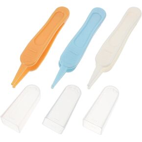 Yardwe 3Pcs Nose Cleaning Tweezers Safe Gentle Tweezers for Ear Nose and Navel Design