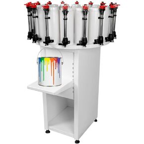 TECHTONGDA Paint Colorant Dispenser, 14 Canister Base Paint Tinting Machine, Double Pump, Double Gauge Lock, 2.3L Drum Capacity, Electric Stirring Color Mixing Machine for Water or Oil Colorant