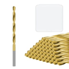 100 PCS 1/8 Inch Drywall Bit, Spiral Saw Tip Cutting Bits Tools with Box, Guide Point Cutting Bits for Use with Spiral Saws, for Drywall Work, Outlets, Woodworking, Construction Tasks (Gold)