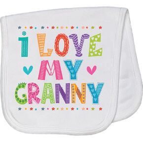 inktastic I Love My Granny Cute Granddaughter Baby Burp Cloth White 3e83d