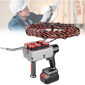 Utilised in Instruments Wall Wiring Machine, Electricians Wall Wiring Machine, Cordless Electric Wire Puller, for Pipe Decoration Communication Cable Special wire Threading Tool (25000mah*2,30m)