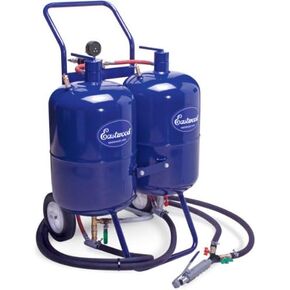 Eastwood Master Dual Abrasive Soda Blaster 10 CFM 120 Psi On The Fly Control 100 lbs Capacity Coated Tank Frame Paint Removal