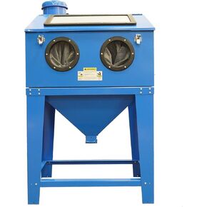 Abrasive Blast Cabinet 90 Gallon with Dust Collection Reclaimer System Floor Sandblasting&Sandblaster Cabinet for Rust Grime Paint Removing