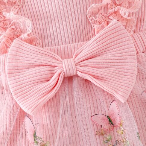 Baby Girl Clothes Infant Summer Outfits Cute Butterflies Mesh Ruffle Sleeveless Romper Headband Set 0-12 Months in Kuwait