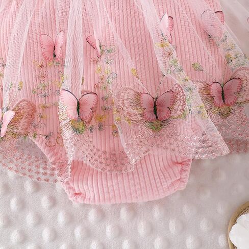 Baby Girl Clothes Infant Summer Outfits Cute Butterflies Mesh Ruffle Sleeveless Romper Headband Set 0-12 Months in Saudi Arabia