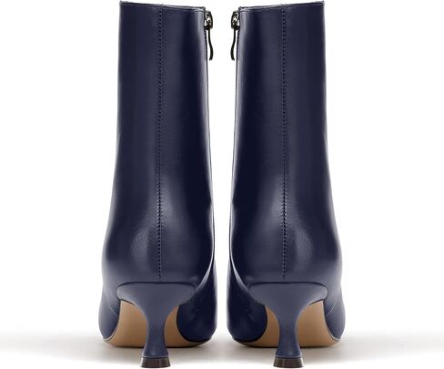 JUSTDANNI Womens Matte Casual Stylish Pointed Toe Zip Dating Kitten Low Heel Ankle High Boots 2 Inch in Kuwait