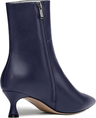 JUSTDANNI Womens Matte Casual Stylish Pointed Toe Zip Dating Kitten Low Heel Ankle High Boots 2 Inch in Kuwait