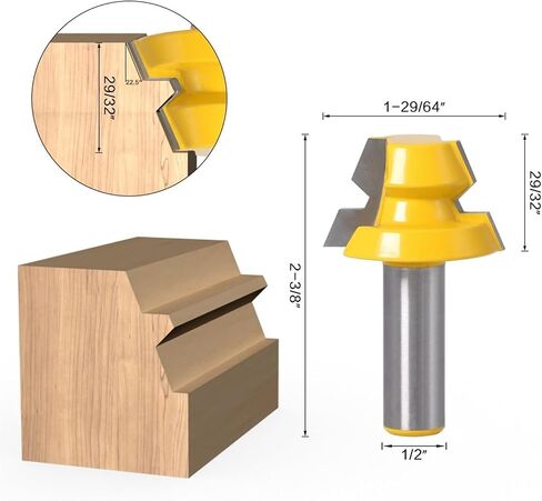 2PC LOCK MITER AROUTER 22.5 درجة غراء نجارة الغراء بت - 12.7 مم 12 مم 8 مم قاطع الخشب القاطع الخشبية للأعمال الخشبية in Kuwait