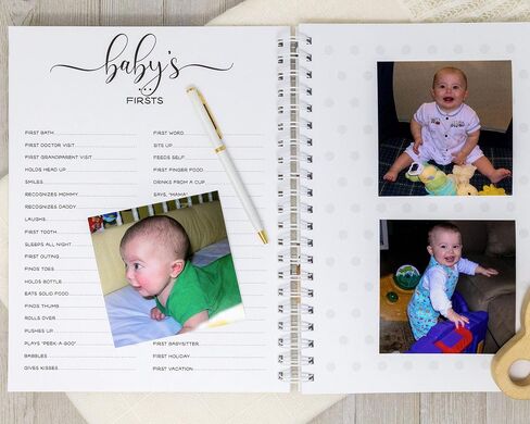 Winnie the Pooh Baby Memory Book - Hard Cover First Year Album تخصيص باسم Baby’s Name - Baby Journal (Blue Pooh) in Kuwait