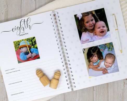 Winnie the Pooh Baby Memory Book - Hard Cover First Year Album تخصيص باسم Baby’s Name - Baby Journal (Blue Pooh) in Kuwait