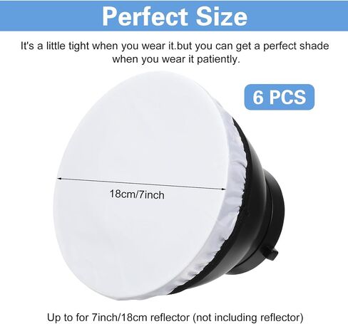6 Pcs Light Diffuser, Soft White lamp Diffuser Sock 7 Inches/ 180 mm Standard Cloth Light Sock Lampshade Reflector Lamp Softens The Lights Output for Studio Strobe Reflectors and Video Shooting in Saudi Arabia