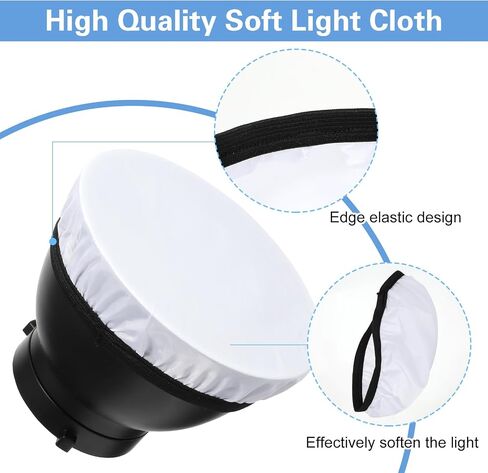 6 Pcs Light Diffuser, Soft White lamp Diffuser Sock 7 Inches/ 180 mm Standard Cloth Light Sock Lampshade Reflector Lamp Softens The Lights Output for Studio Strobe Reflectors and Video Shooting in Saudi Arabia