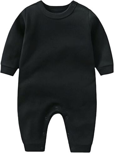 Ohrwurm Newborn Baby Cotton Jumpsuit Romper, Hospital Outfit for Girls Boys, Toddler One-Piece Shirt Bodysuit with Buttons in Kuwait