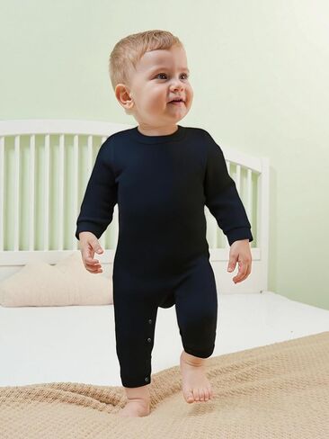 Ohrwurm Newborn Baby Cotton Jumpsuit Romper, Hospital Outfit for Girls Boys, Toddler One-Piece Shirt Bodysuit with Buttons in Kuwait