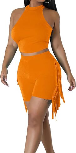 Women Summer Tracksuit 2 قطعة ملابس الرسن عن الرقبة بلا أكمام خزان محصول أعلى وسروال شرابات الركض مجموعات التمرين in Kuwait