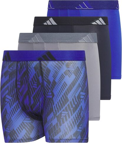 adidas Kids-Boy's Performance Boxer Briefs Underwear (4-Pack), Galaxy Camo Black-Dark Blue/Dark Blue/Black, Medium in Saudi Arabia