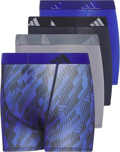 adidas Kids-Boy's Performance Boxer Briefs Underwear (4-Pack), Galaxy Camo Black-Dark Blue/Dark Blue/Black, Medium in Saudi Arabia