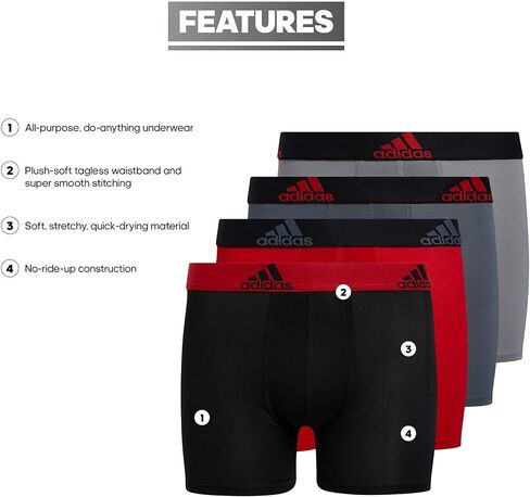 adidas Kids-Boy's Performance Boxer Briefs Underwear (4-Pack), Galaxy Camo Black-Dark Blue/Dark Blue/Black, Medium in Saudi Arabia