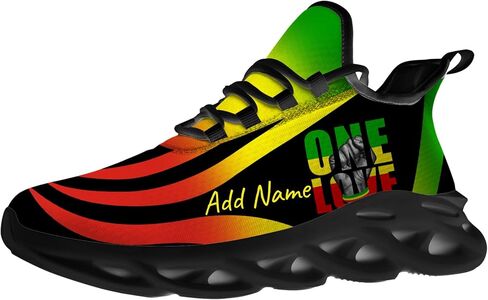Custom Rasta Sneakers Men Women Running Shoes Add Name Lightweight Walking Tennis Shoes Gifts for Men Women in Saudi Arabia