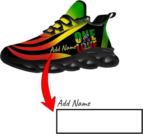 Custom Rasta Sneakers Men Women Running Shoes Add Name Lightweight Walking Tennis Shoes Gifts for Men Women in Saudi Arabia
