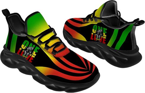Custom Rasta Sneakers Men Women Running Shoes Add Name Lightweight Walking Tennis Shoes Gifts for Men Women in Saudi Arabia